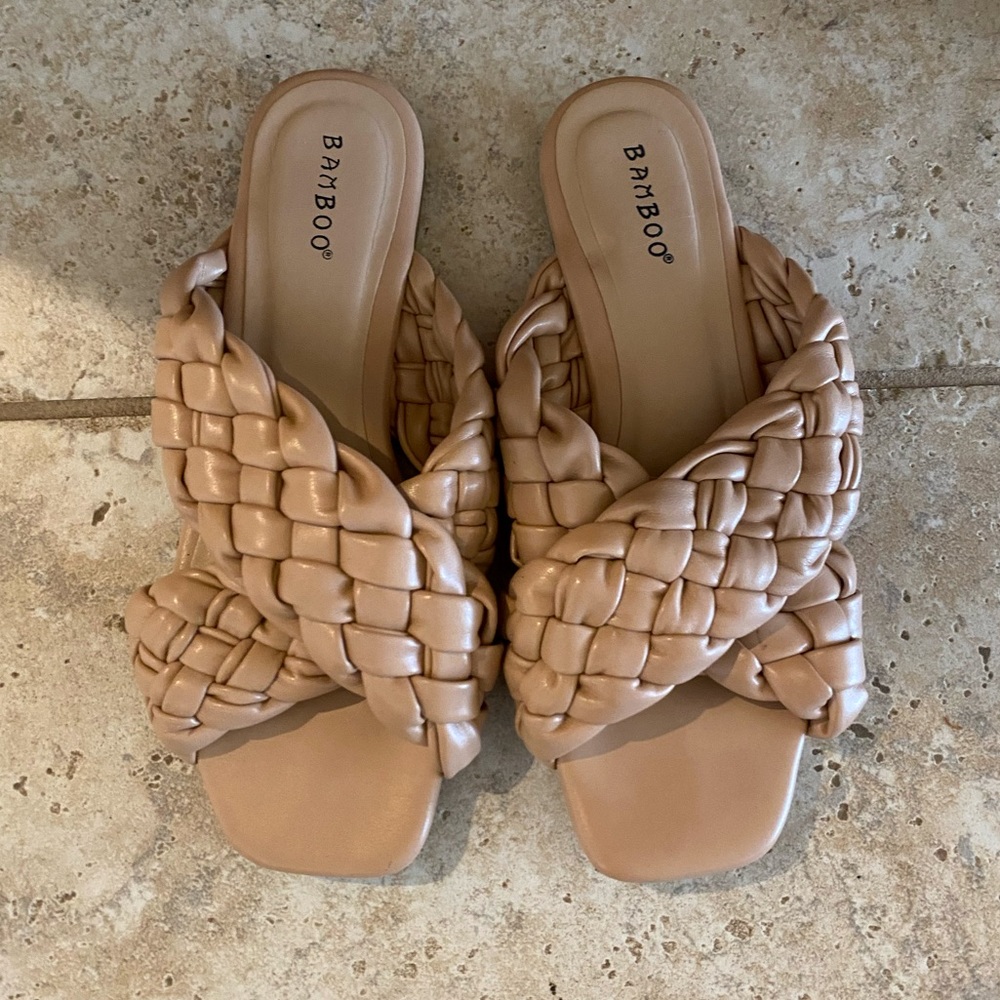 Braided Woven Criss Cross Sandals